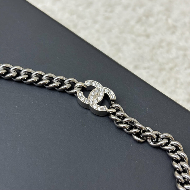 Chanel Chain Belt with CC Logo, Clover and Ribbon Charms in Gunmetal Hardware