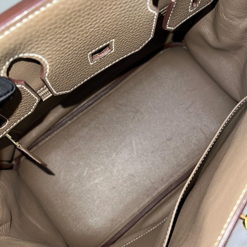 Hermes Birkin 30 in Etoupe Clemence Leather and GHW