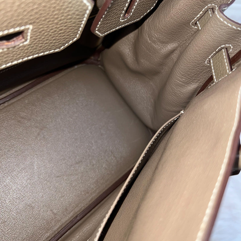 Hermes Birkin 30 in Etoupe Clemence Leather and GHW