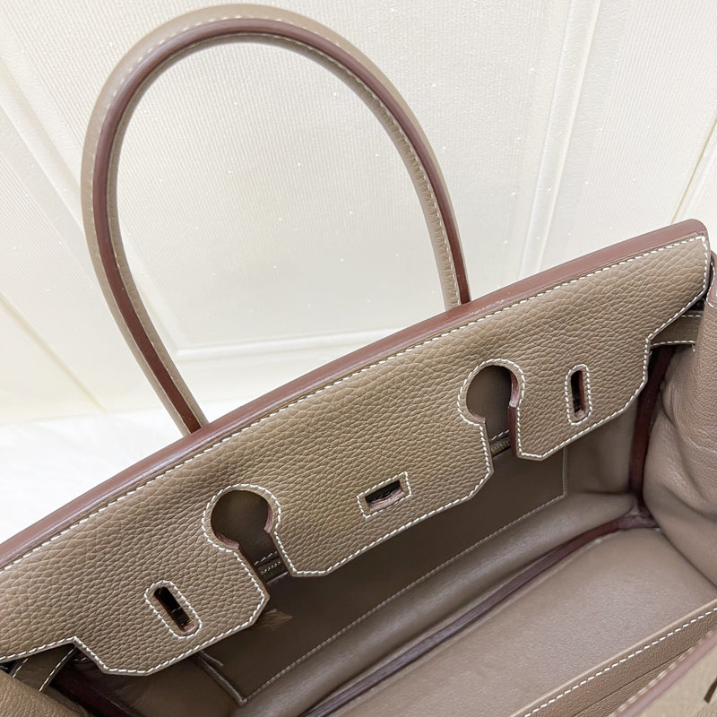 Hermes Birkin 30 in Etoupe Clemence Leather and GHW