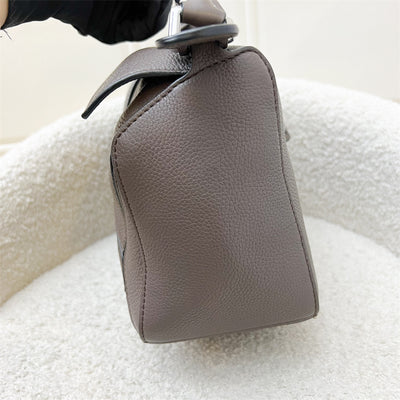Loewe Small Puzzle Bag In Dark Grey Grained Calfskin and SHW