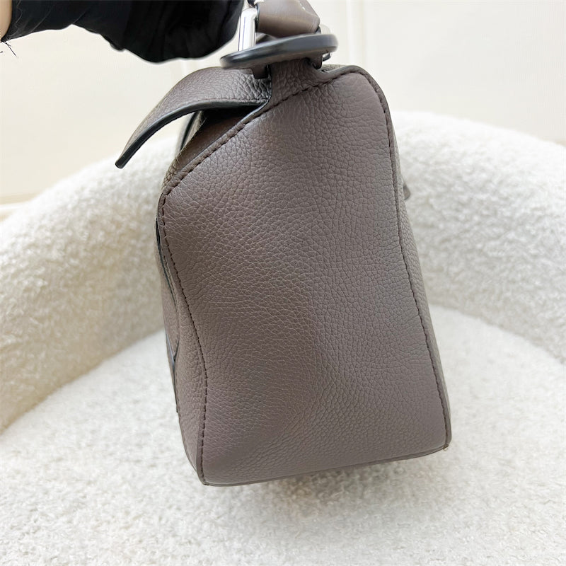 Loewe Small Puzzle Bag In Dark Grey Grained Calfskin and SHW