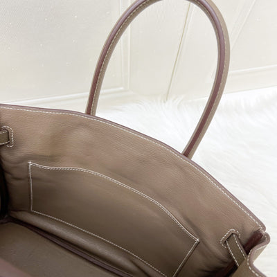 Hermes Birkin 30 in Etoupe Clemence Leather and GHW