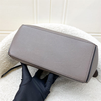 Loewe Small Puzzle Bag In Dark Grey Grained Calfskin and SHW