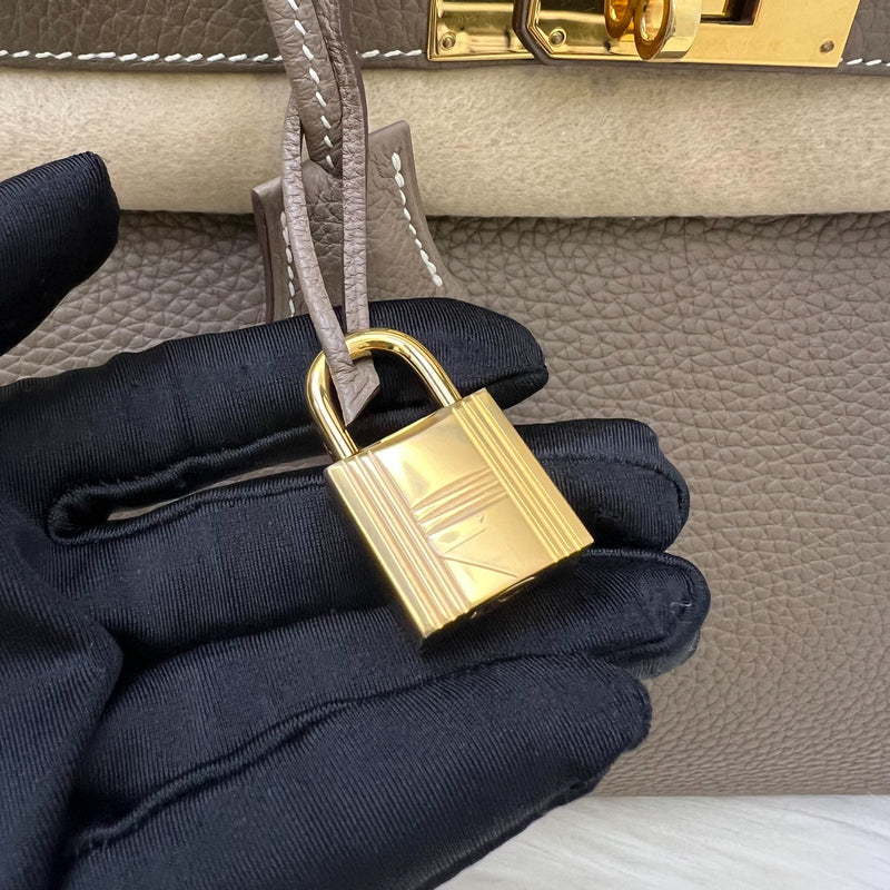 Hermes Birkin 30 in Etoupe Clemence Leather and GHW