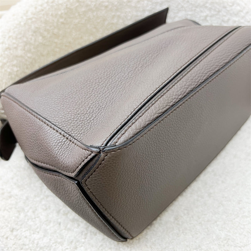 Loewe Small Puzzle Bag In Dark Grey Grained Calfskin and SHW