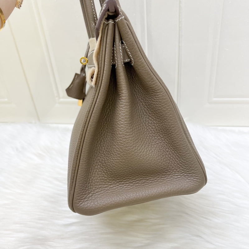 Hermes Birkin 30 in Etoupe Clemence Leather and GHW