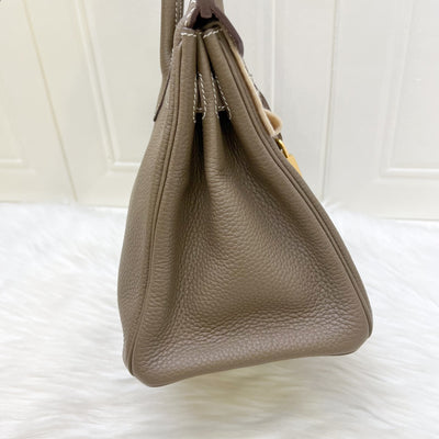 Hermes Birkin 30 in Etoupe Clemence Leather and GHW