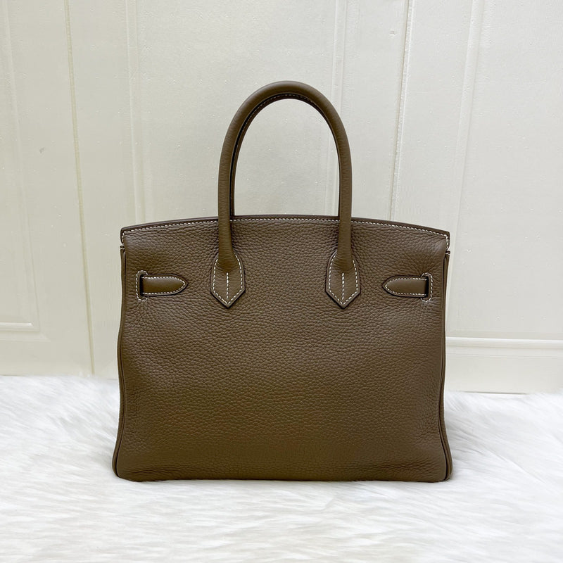 Hermes Birkin 30 in Etoupe Clemence Leather and GHW