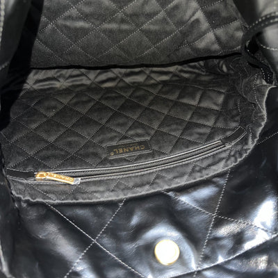 [Local Set - May 2024] Chanel 22 Small Hobo Bag in Black Shiny Calfskin and AGHW