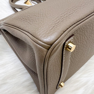 Hermes Birkin 30 in Etoupe Clemence Leather and GHW