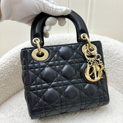 Dior Mini Lady Dior in Black Lambskin and LGHW