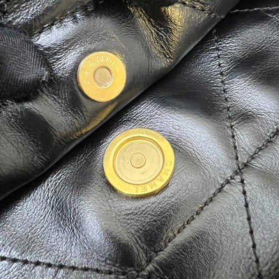 [Local Set - May 2024] Chanel 22 Small Hobo Bag in Black Shiny Calfskin and AGHW