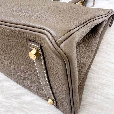 Hermes Birkin 30 in Etoupe Clemence Leather and GHW