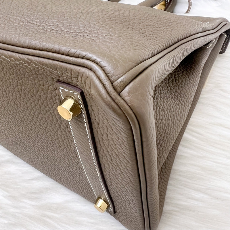 Hermes Birkin 30 in Etoupe Clemence Leather and GHW