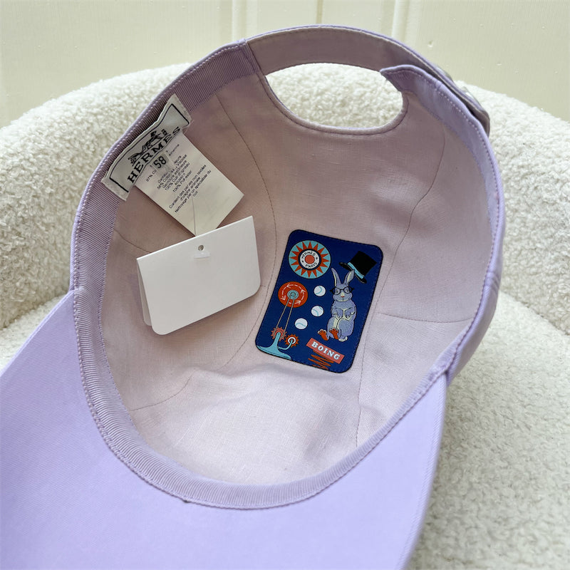 Hermes Miles H Circle Cap in Lilas Cotton Size 58