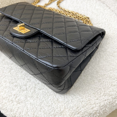 Chanel 2.55 Reissue Small 225 Flap in Black Distressed Calfskin and GHW