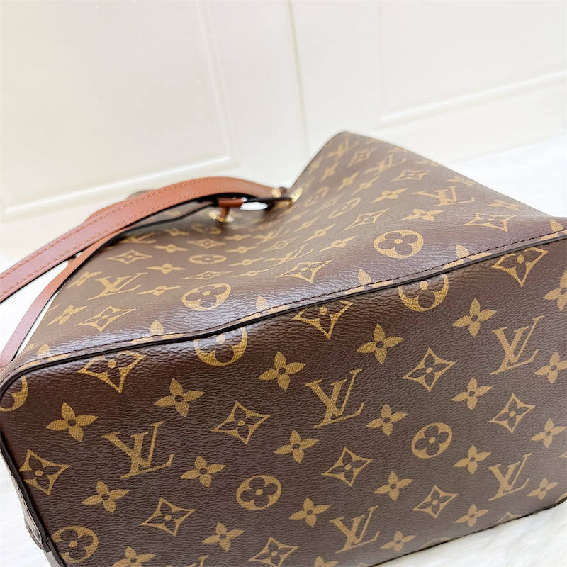 LV NéoNoé MM Bucket Bag in Monogram Canvas, Caramel Brown Trim and GHW (Model: M24897)