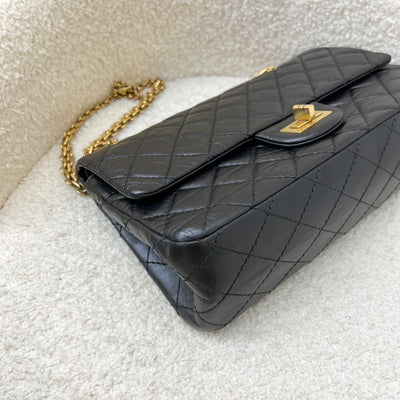 Chanel 2.55 Reissue Small 225 Flap in Black Distressed Calfskin and GHW