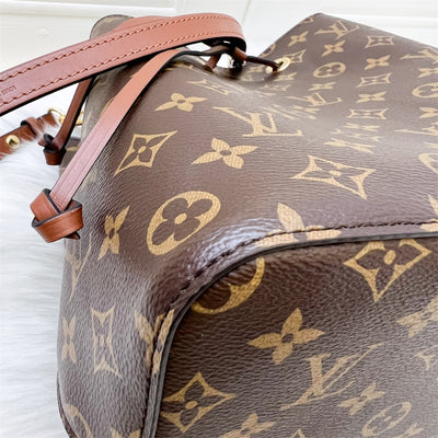 LV NéoNoé MM Bucket Bag in Monogram Canvas, Caramel Brown Trim and GHW (Model: M24897)