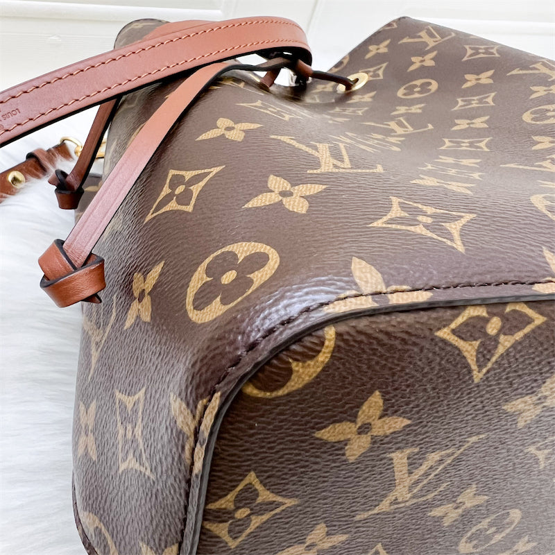 LV NéoNoé MM Bucket Bag in Monogram Canvas, Caramel Brown Trim and GHW (Model: M24897)