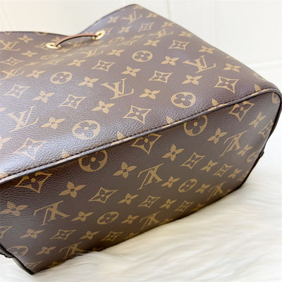 LV NéoNoé MM Bucket Bag in Monogram Canvas, Caramel Brown Trim and GHW (Model: M24897)