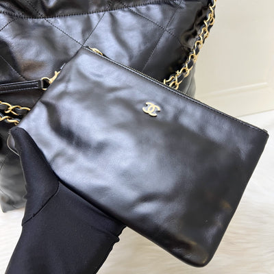 [Local Set - May 2024] Chanel 22 Small Hobo Bag in Black Shiny Calfskin and AGHW