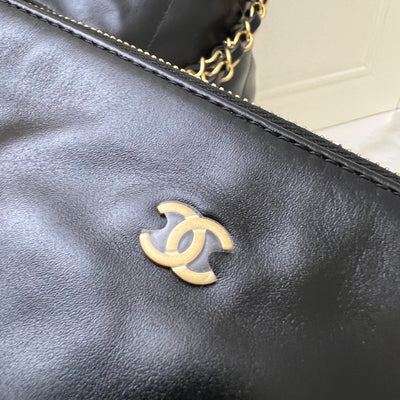 [Local Set - May 2024] Chanel 22 Small Hobo Bag in Black Shiny Calfskin and AGHW