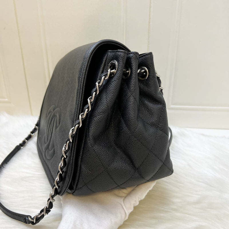 Chanel Maxi Accordion Shoulder Bag in Black Caviar and SHW