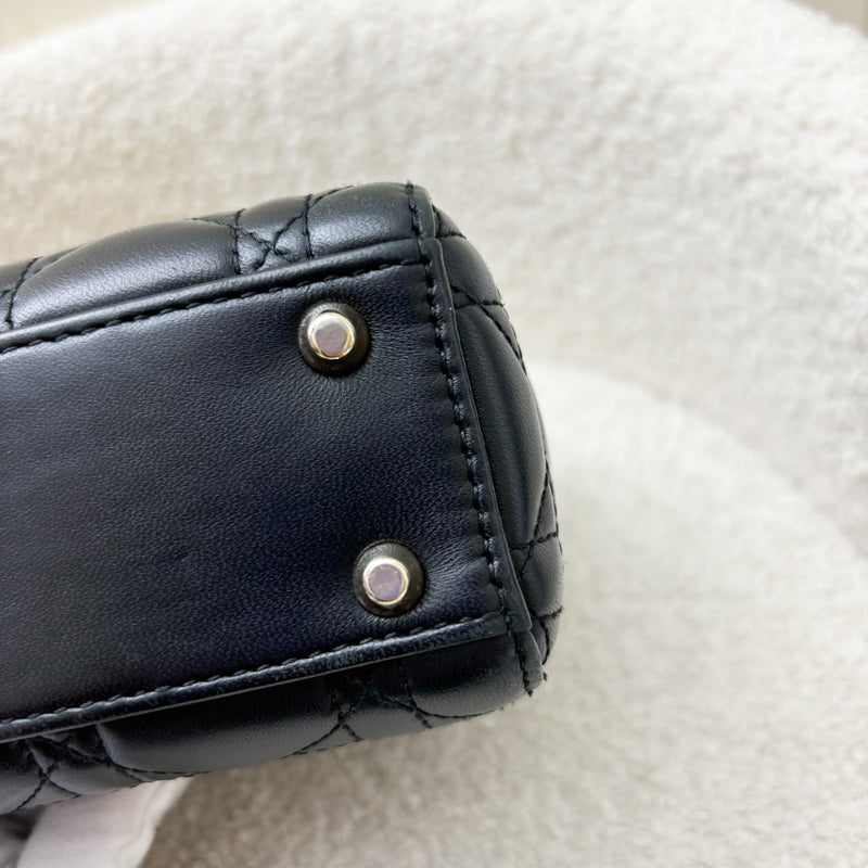 Dior Mini Lady Dior in Black Lambskin and LGHW