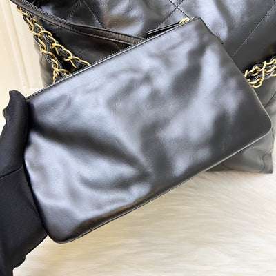 [Local Set - May 2024] Chanel 22 Small Hobo Bag in Black Shiny Calfskin and AGHW