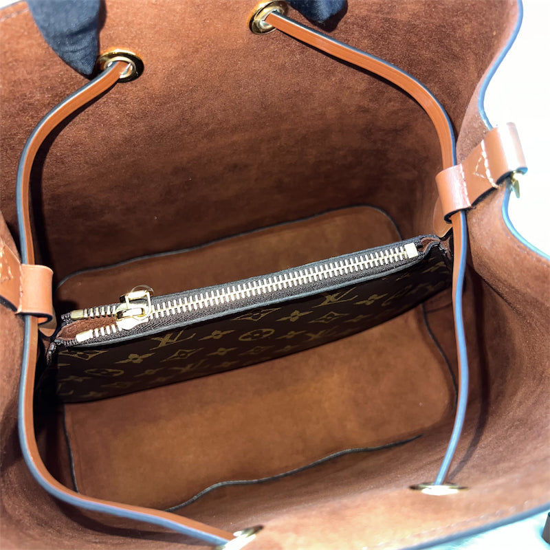 LV NéoNoé MM Bucket Bag in Monogram Canvas, Caramel Brown Trim and GHW (Model: M24897)