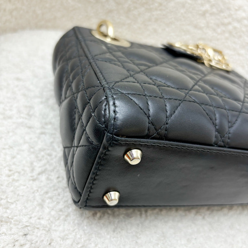 Dior Mini Lady Dior in Black Lambskin and LGHW