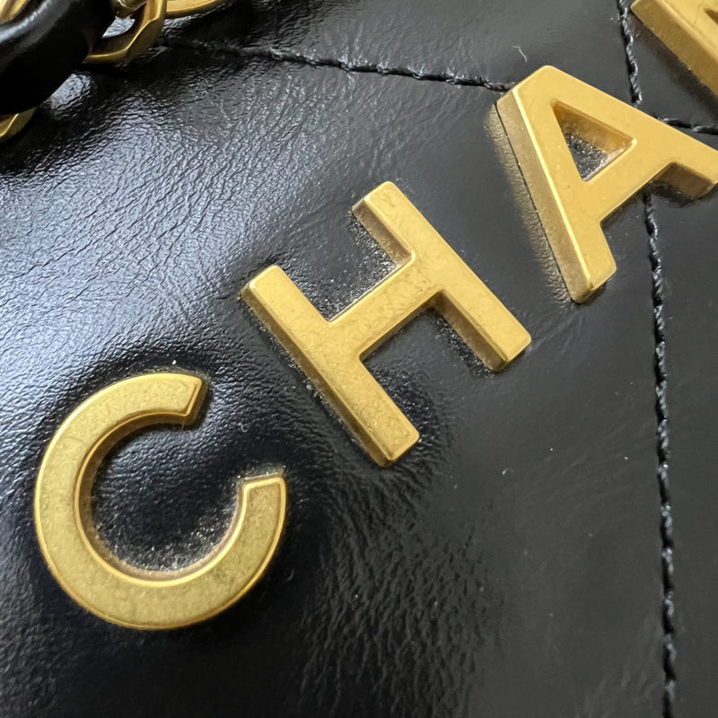 [Local Set - May 2024] Chanel 22 Small Hobo Bag in Black Shiny Calfskin and AGHW