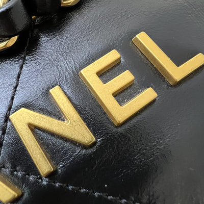 [Local Set - May 2024] Chanel 22 Small Hobo Bag in Black Shiny Calfskin and AGHW