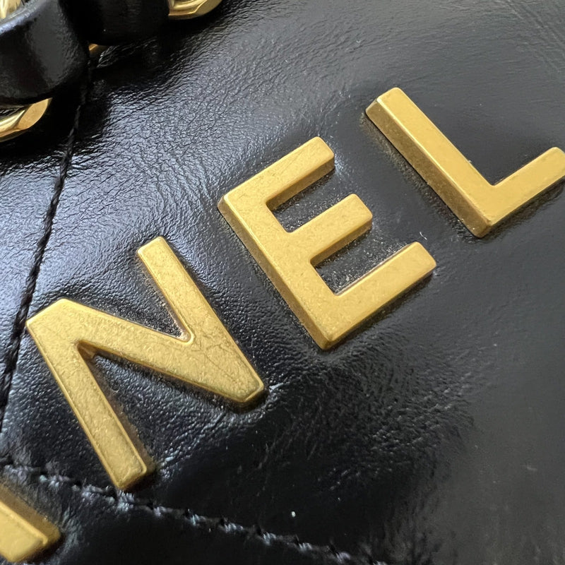 [Local Set - May 2024] Chanel 22 Small Hobo Bag in Black Shiny Calfskin and AGHW
