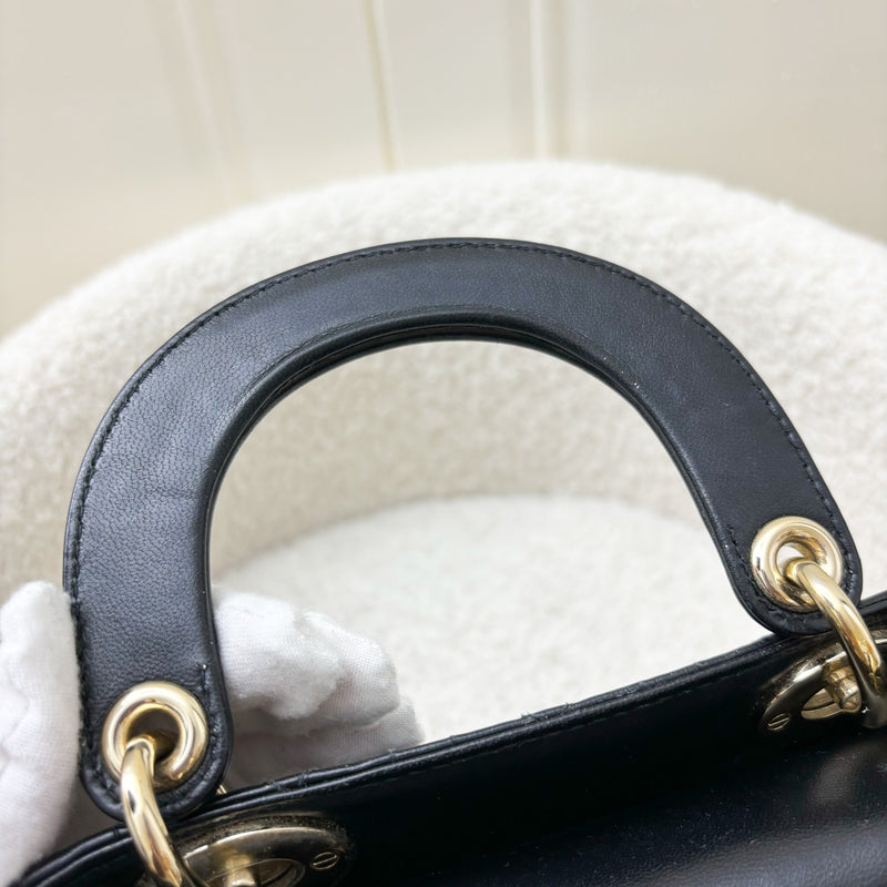 Dior Mini Lady Dior in Black Lambskin and LGHW