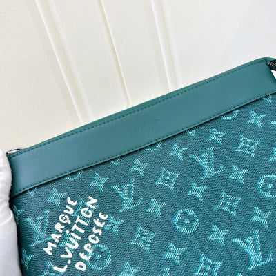 LV Pochette Voyage Souple in Green Heritage Monogram Canvas and SHW (Model: M12665)