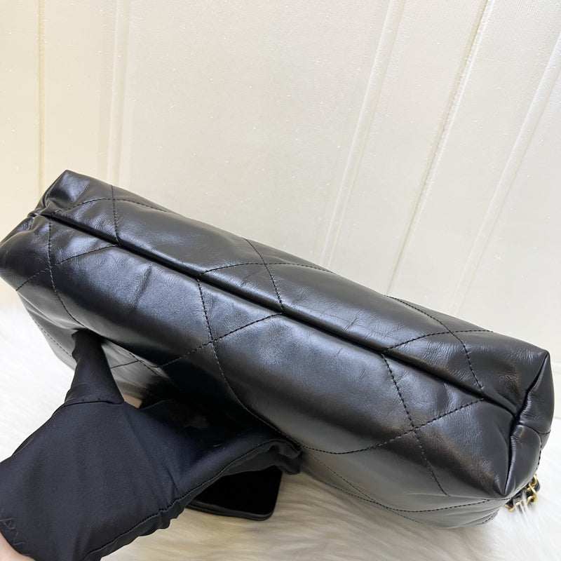 [Local Set - May 2024] Chanel 22 Small Hobo Bag in Black Shiny Calfskin and AGHW