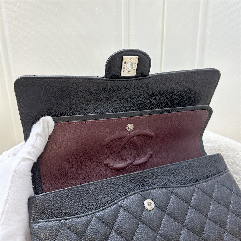 Chanel Medium Classic Flap CF in Black Caviar and SHW