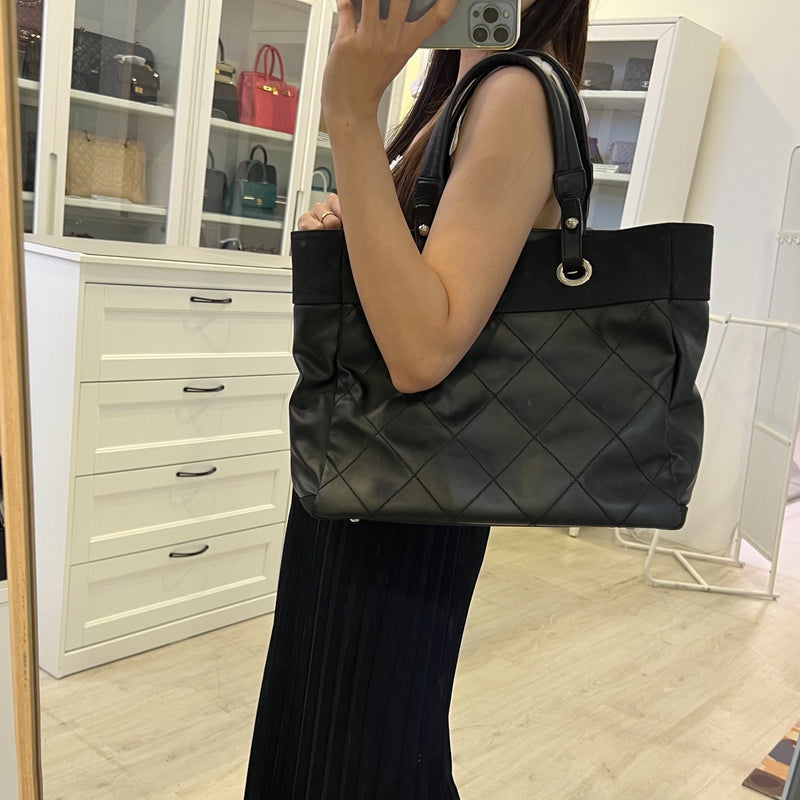 Chanel Paris Biarritz Large Tote in Black and SHW