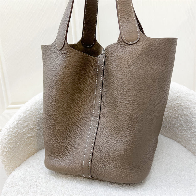 Hermes Picotin 22 in Etoupe Clemence Leather and PHW