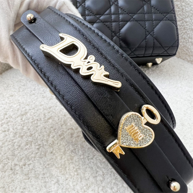 Dior Small Lady Dior ABCDior in Black Lambskin LGHW