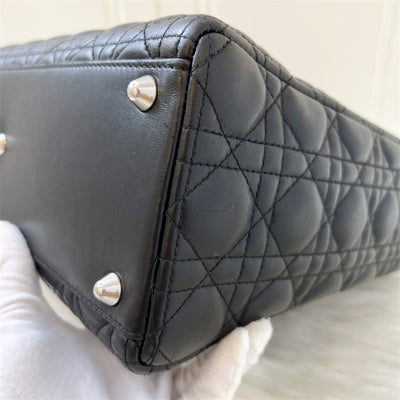 Dior Large Lady Dior in Black Lambskin and SHW