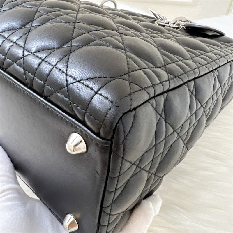 Dior Large Lady Dior in Black Lambskin and SHW