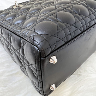 Dior Large Lady Dior in Black Lambskin and SHW