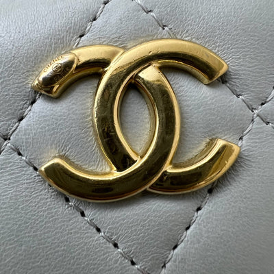 Chanel Seasonal Vanity in Light Grey Lambskin and GHW