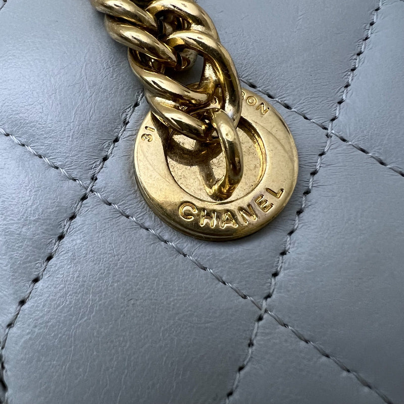 Chanel Seasonal Vanity in Light Grey Lambskin and GHW