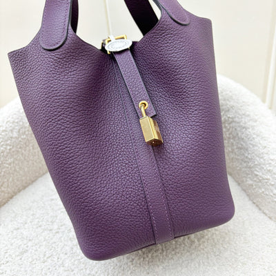 Hermes Picotin 18 in Cassis Taurillon Maurice Leather and GHW