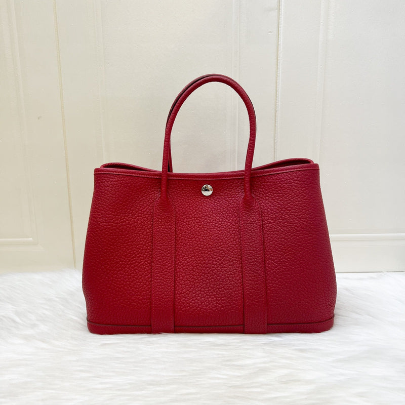Hermes Garden Party 30 in Rouge Piment Veau Negonda Leather and PHW